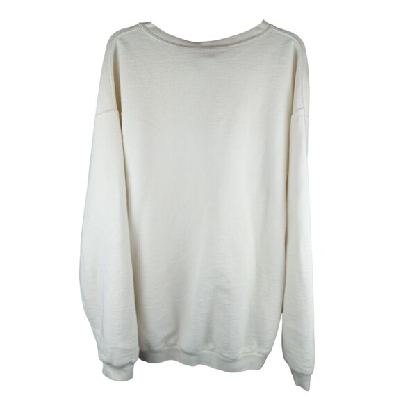 Lands End Mens Sweater Sweatshirt Crew Neck Size Tall XL Ivory 100% Cotton Euc - Picture 2 of 8